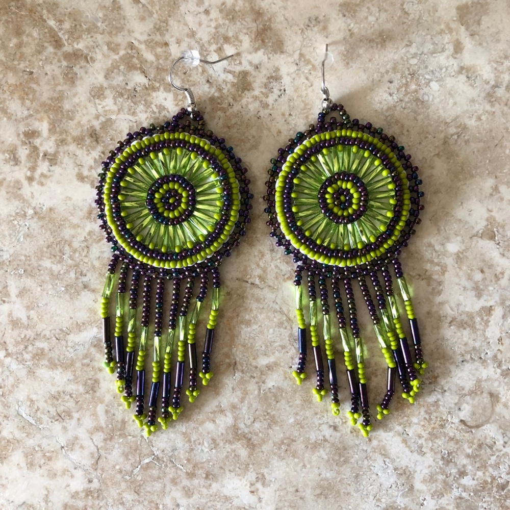 Dream Catcher Styler Seed Bead Earrings